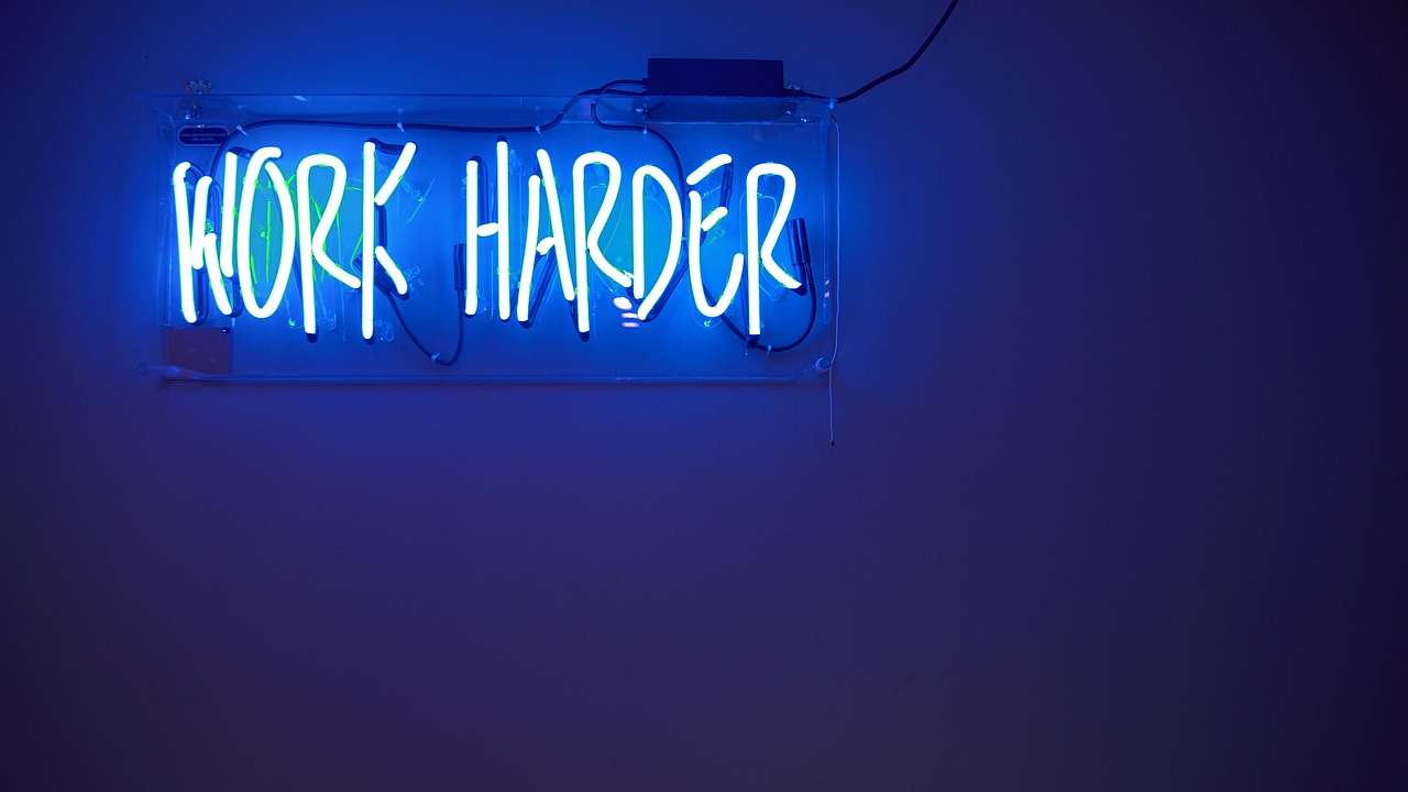 work harder neon